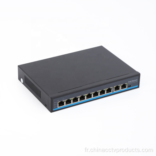 Power sur Ethernet 8Port CCTV Poe Switches 48V